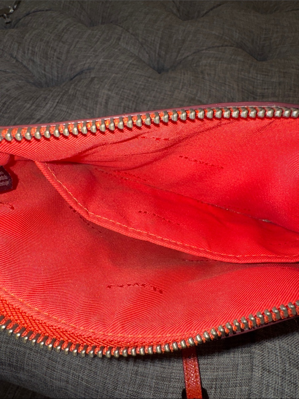 Coach Bag Kitt Orange Rusted Red Leather Crossbody with Patterned Scarf - Picture 12 of 17
